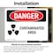 Signmission Contaminated Area Danger Sign, Vinyl Decal, 10in W x 7in L, 2PK OS-2PACK-DS-D-710-L-1834 - alternate 4